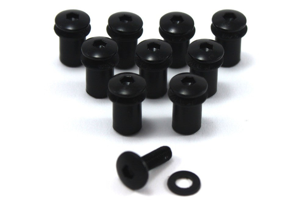 Kawasaki Ninja ZX-6R 1995-2002 Black Aluminium Fairing Screen Bolt Kit ZX6R