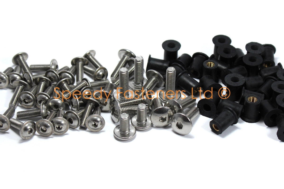 Kawasaki ZZR600 ZZ-R600 ZX-6 2005-2008 Stainless Fairing & Screen Bolts Clip Kit