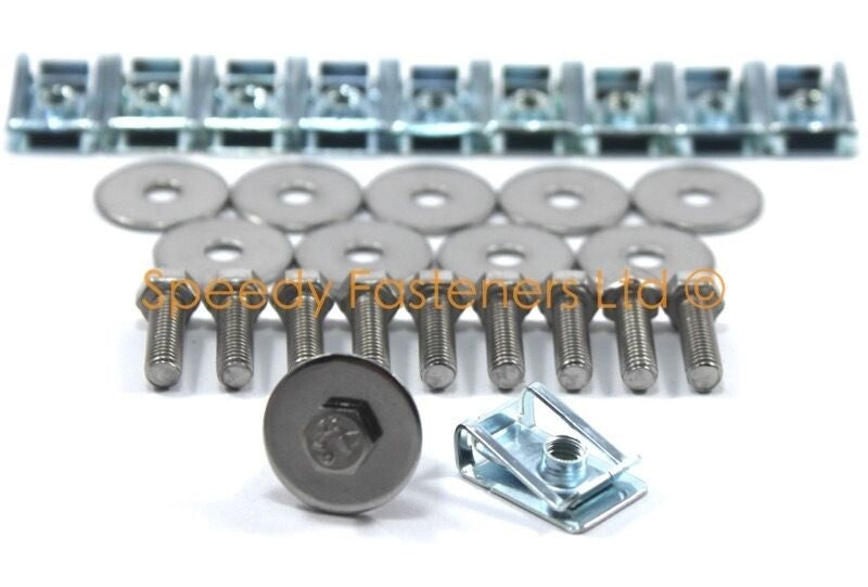 BMW E46 M3 316i 320i Engine Under Tray Splash Shield 10x Clips & Stainless Bolts