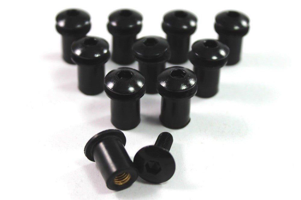 Kawasaki 636 Ninja ZX-6R 2005-2008 Black Aluminium Fairing Screen Bolt Kit ZX6R