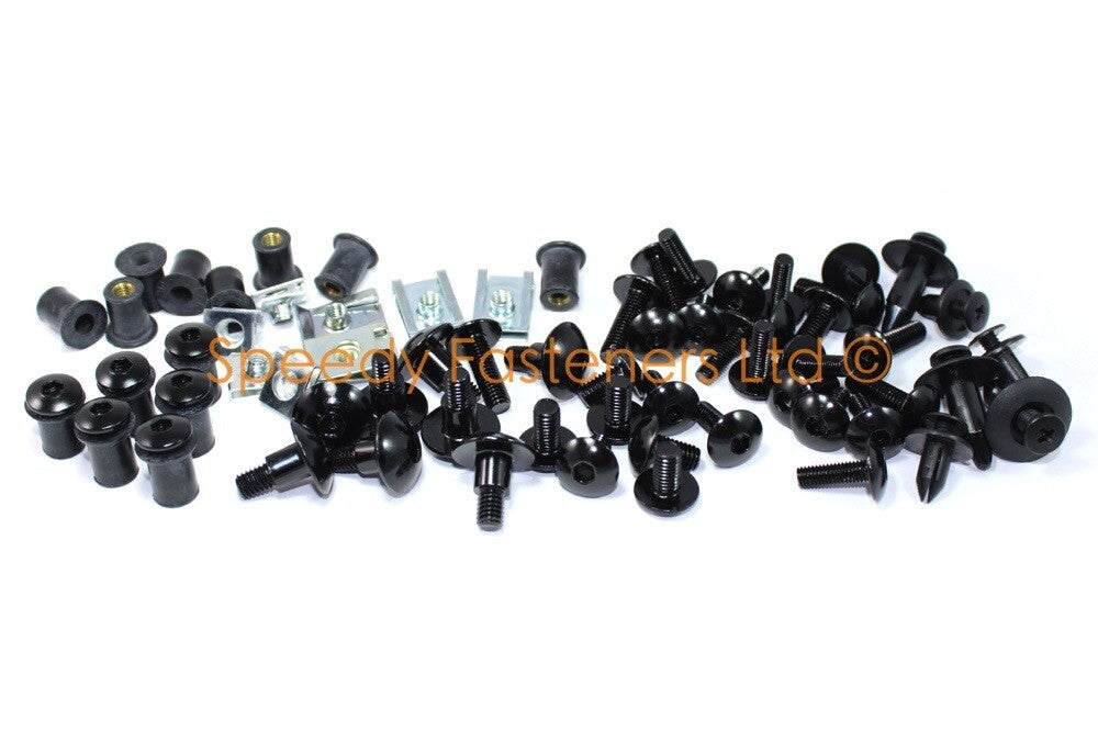 Triumph Daytona 675 675R Black Aluminium Fairing & Screen Bolts Kit 2006-2012