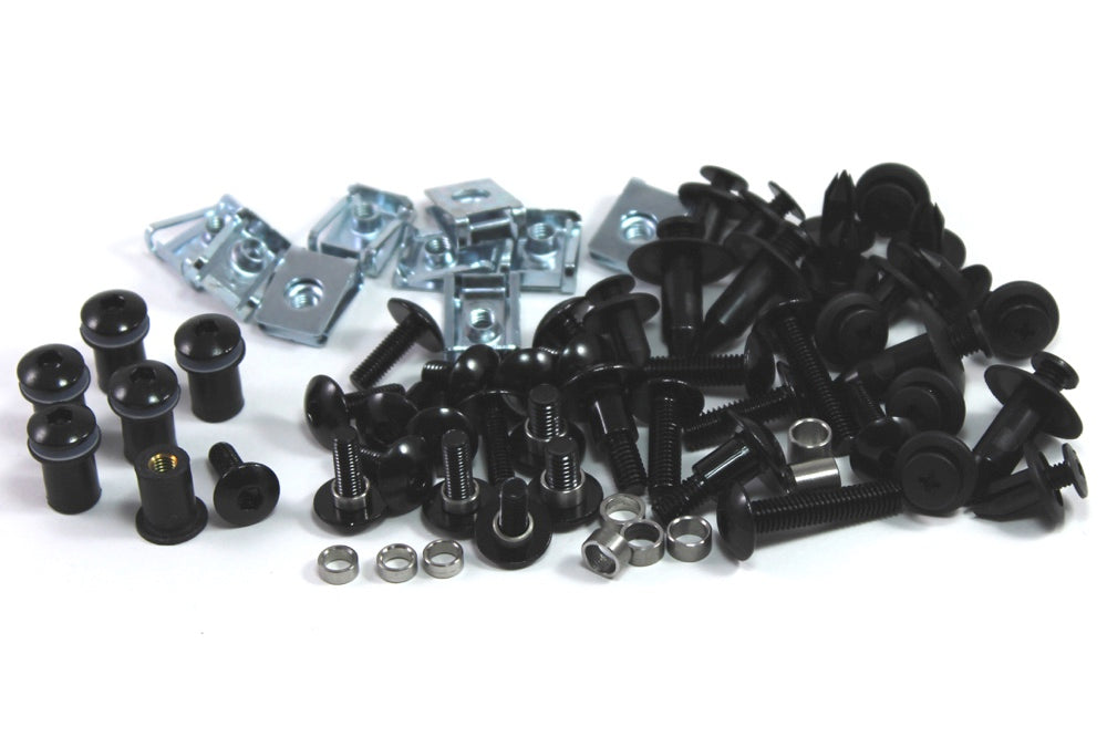 Speedy Fasteners Black Aluminium Fairing & Screen Bolt Kit For Suzuki GSXR 600 SRAD 1997-2000