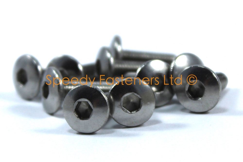 Stainless Steel Fairing or Screen Bolts m5 x 20mm (12mm diameter head) Allen Key Button Head