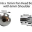 Black Aluminium Fairing Bolt m6 x 16mm (18mm diameter head) 6mm Shoulder Allen Key Button Head