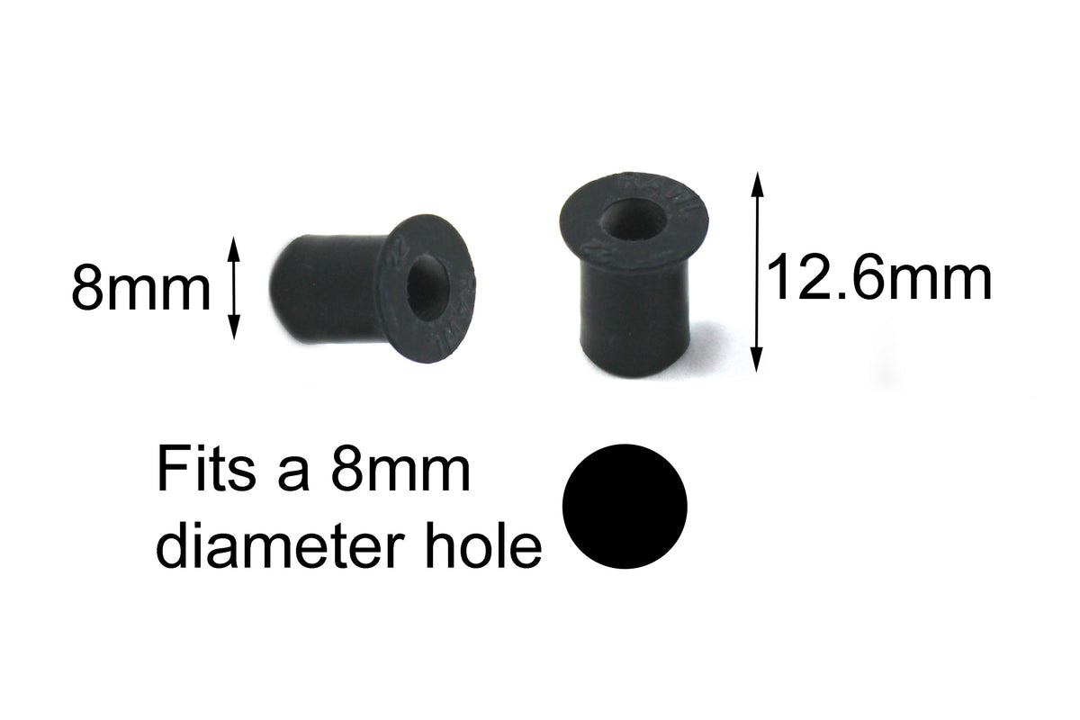 Rubber Well Nuts m4 (8mm diameter body)