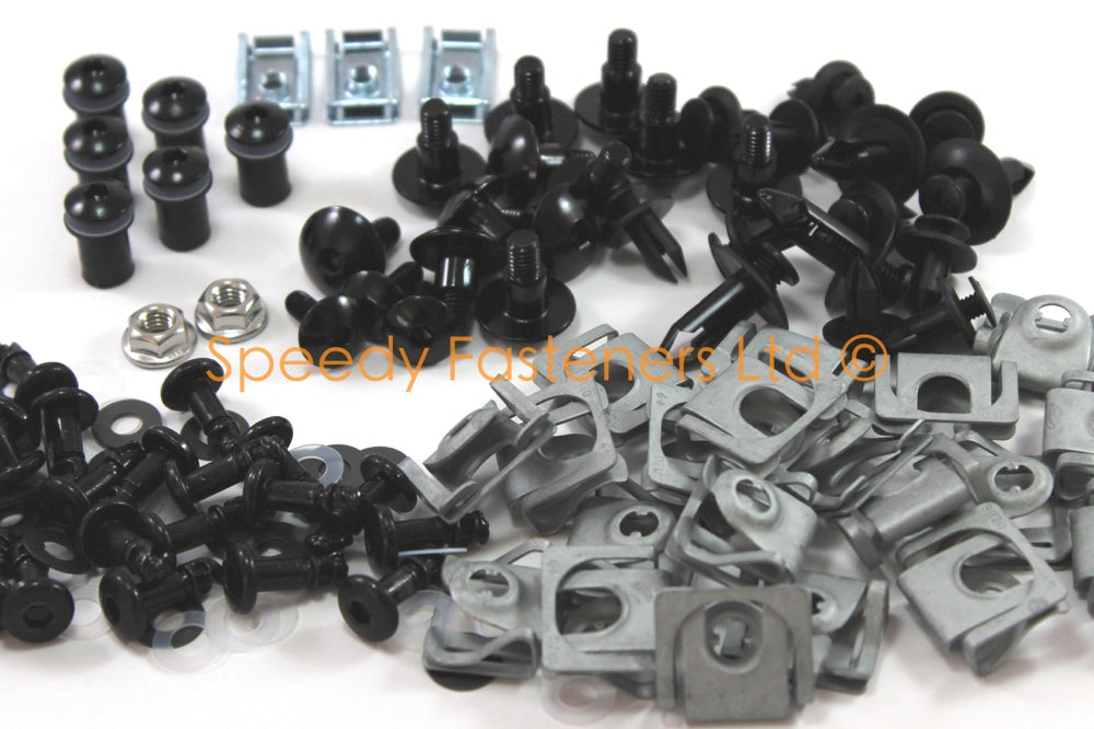 Complete Motorcycle Fairing Bolt Kit For Yamaha YZF-R1 2007-2008 - 143 Piece Black Hardware Set