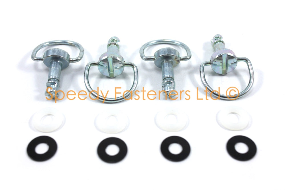 Dzus Fasteners D-Ring Bail Handle Silver Zinc Panex Studs 6mm (No Receptacle)