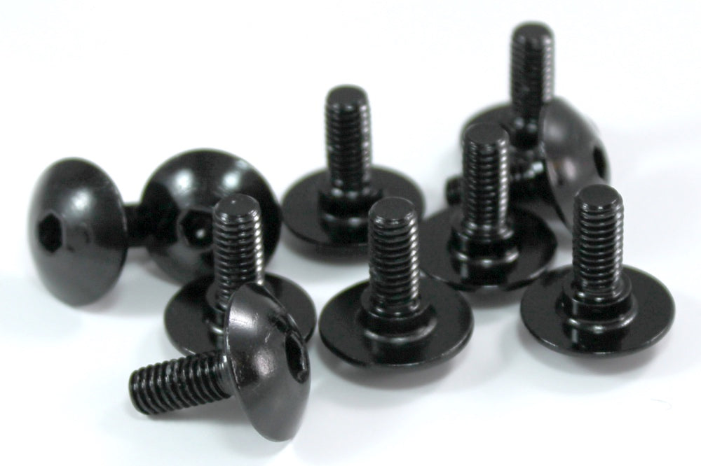 Black Aluminium Fairing Bolt m6 x 16mm (18mm diameter head) 3mm Shoulder Allen Key Button Head