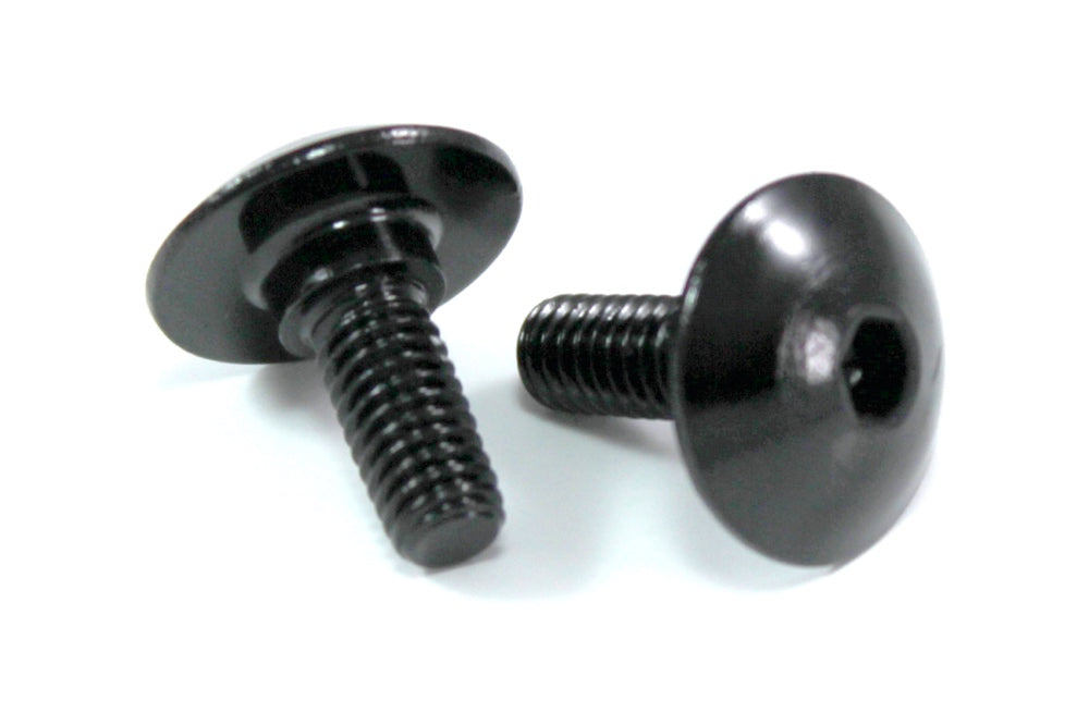 Speedy Fasteners Black Aluminium Fairing Bolts – M6 X 16mm +3mm Shoulder Step – Motorcycle Screws (2 Pack)