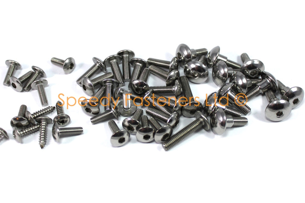 Stainless Steel Fairing Screen Bolt Clip Kit For Suzuki GSX-R 600 2006-2007 K6 K7, 70-Piece Set By Speedy Fasteners