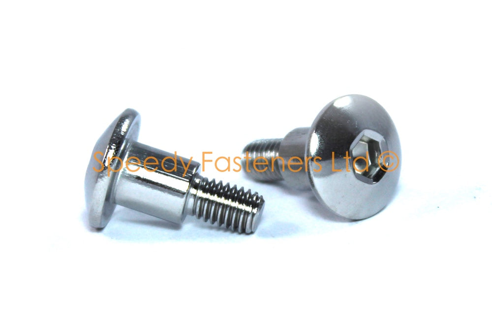 Stainless Steel Fairing Bolts m5 x 16mm (13.5mm diameter head) 8mm Shoulder Allen Key Button Head