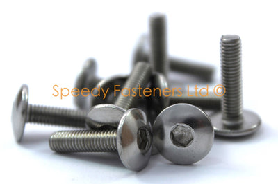 Stainless Steel Fairing Bolts m5 x 20mm (13.5mm diameter head) Allen Key Button Head
