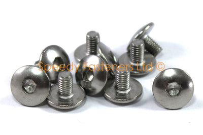 Stainless Steel Fairing Bolts m5 x 8mm (13.5mm diameter head) Allen Key Button Head