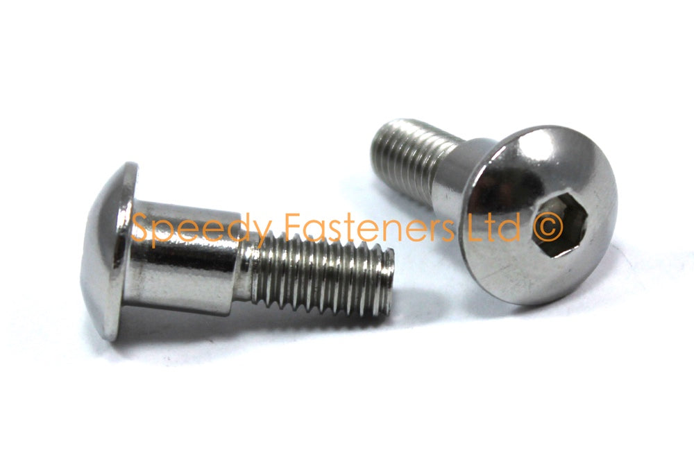 Stainless Steel Fairing Bolts m6 x 20mm (14mm diameter head) 8mm Shoulder Allen Key Button Head