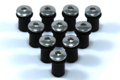 Motorcycle Wind Screen Shield Stainless Bolts & Rubber Well Nuts x10