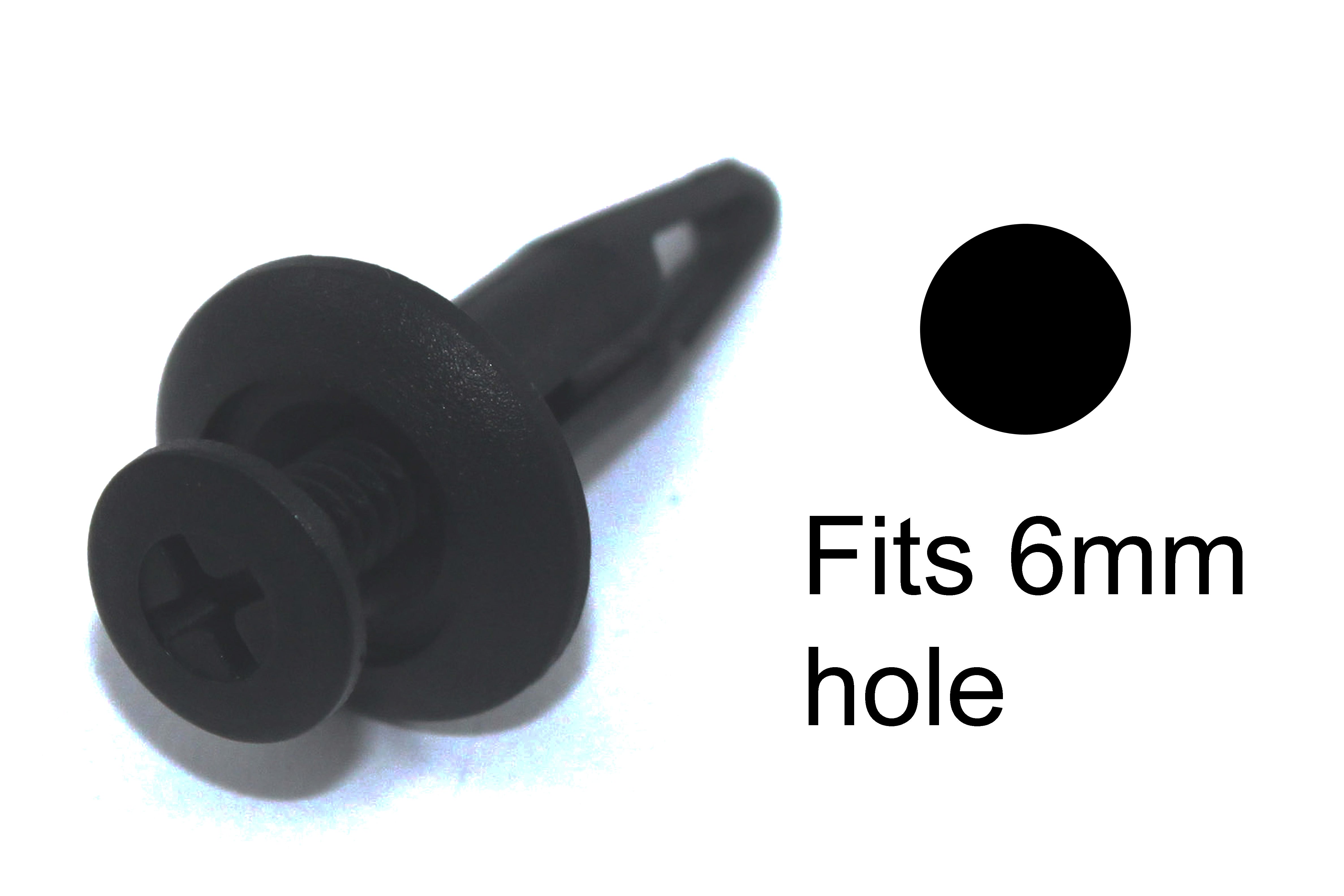 Plastic Screw Rivets Scrivets 6mm x 24mm – Speedy Fasteners