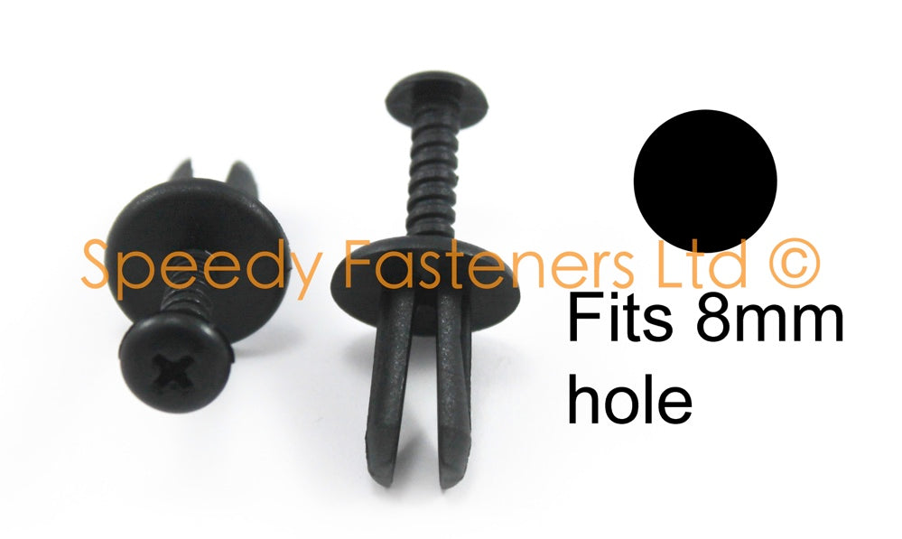Plastic Screw Rivets Scrivets 8mm x 19mm – Speedy Fasteners