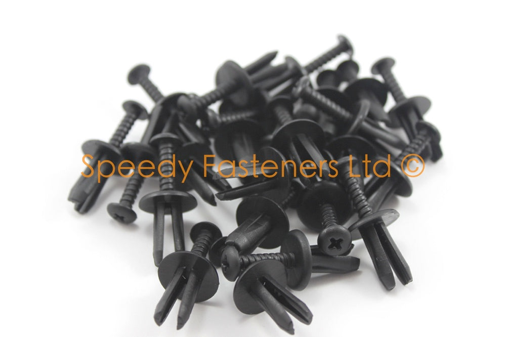 Plastic Screw Rivets Scrivets 8mm x 19mm – Speedy Fasteners