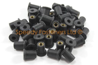 Rubber Well Nuts m4 (8mm diameter body)