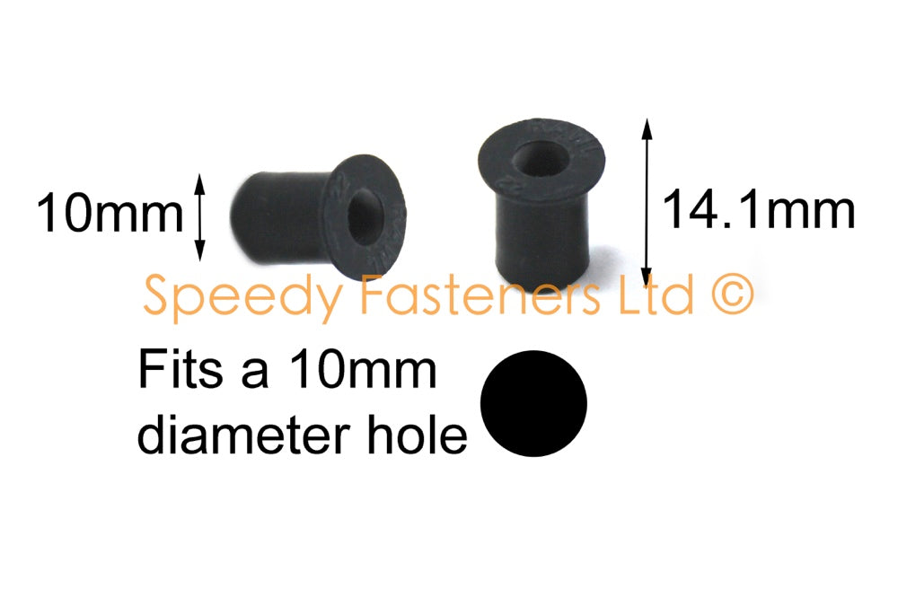 Rubber Well Nuts m5 thread (10mm diameter nut body) for Fairings and Screen